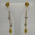 Orecchini oro 18 kt pendenti 2 con pietre verdi colori 4,20 gr | Gioiellitosti.it